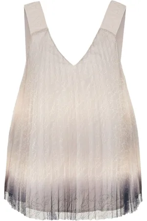 Armani Exchange Gradient lace pleated blouse
