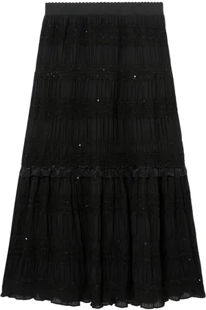 tout a coup Ruffle-detail tiered midi skirt
