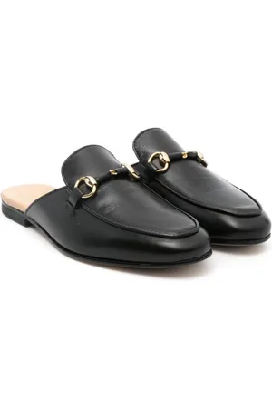 GALLUCCI Horsebit-detail leather slippers