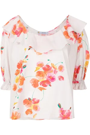 Isolda Poppies Field Forever ruffled blouse
