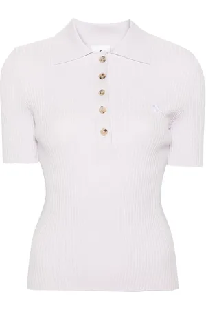 Courrèges Iconic rib-knit polo shirt