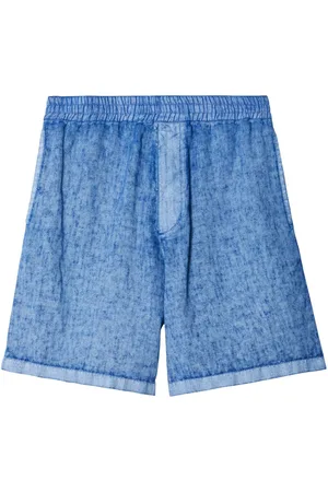 Burberry Equestrian Knight-appliqué linen shorts