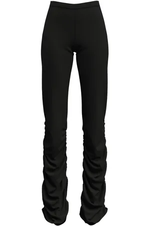 MACCAPANI Ruched crepe slim-fit trousers
