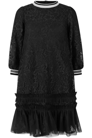 Simonetta Ruffled floral-lace dress