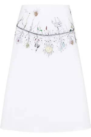 Fabiana Filippi Bead-embellished cotton skirt