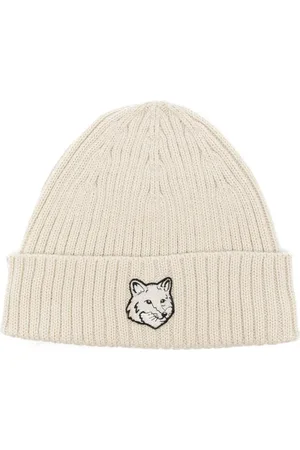 Maison Kitsuné Bold Fox Head ribbed beanie