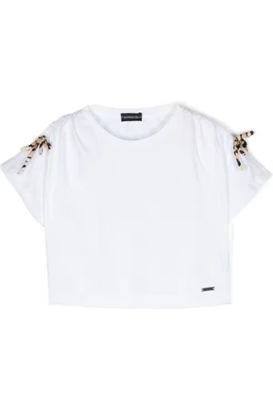 MONNALISA Bow-detail cotton T-shirt