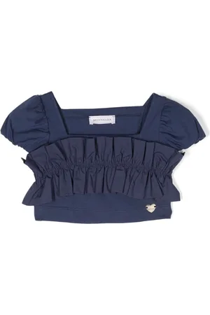 MONNALISA Draped-detail crop top