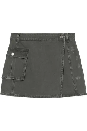 B+AB Distressed-effect panelled shorts