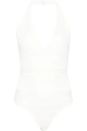 Twin-Set Halterneck crochet-knit bodysuit