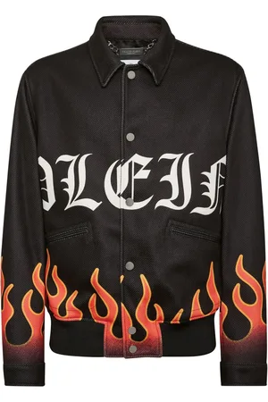 Philipp Plein Flame-print bomber jacket