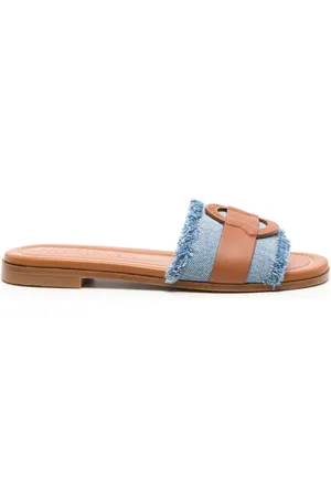 Moncler Bell denim slides