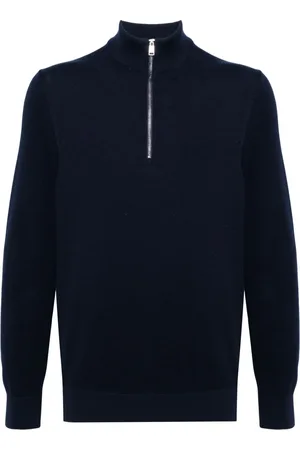 HUGO BOSS Zip-up cotton jumper