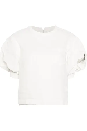 SACAI Puff-sleeved panelled blouse