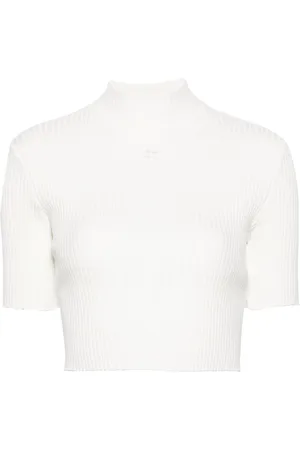 Courrèges Mock-neck ribbed top