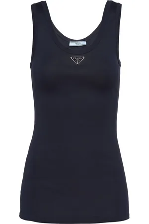 Prada Enamel-triangle cotton top