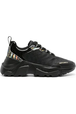 Roberto Cavalli Monogram panelled chunky sneakers