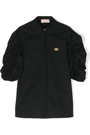 Elisabetta Franchi Ruched cotton shirt dress