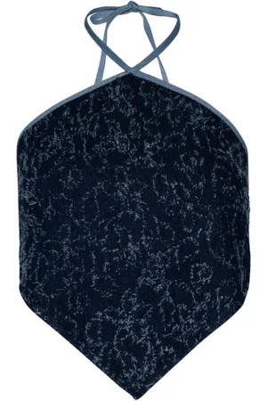 DI PETSA Halterneck denim tank top