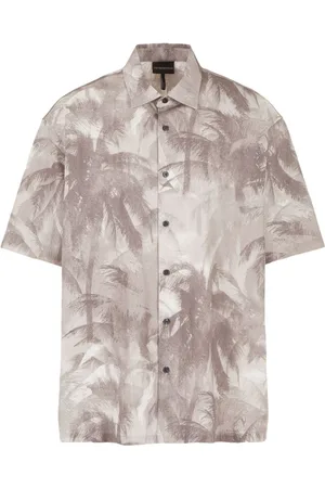 Emporio Armani Palm tree-print button-up shirt