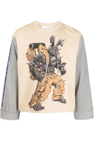 Natasha Zinko Camping bunny contrast-sleeve T-shirt