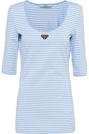 Prada Triangle-logo striped T-shirt