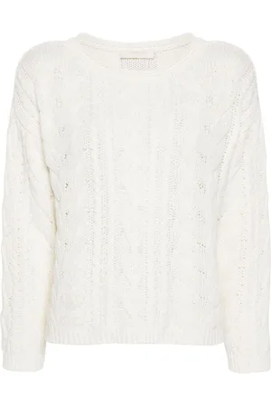 Twin-Set Logo-patch cable-knit jumper