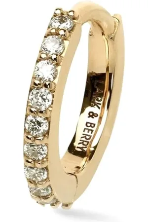 Lark & Berry 14kt yellow medium Modernist diamond hoop earring