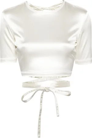 Patou Open-back satin T-shirt