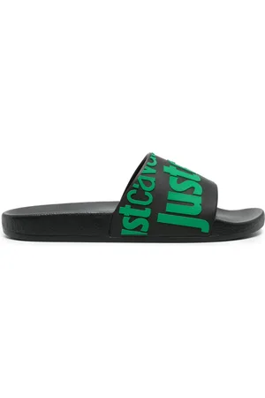 Roberto Cavalli Logo-embossed slides
