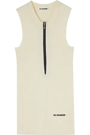Jil Sander Logo-print fine-ribbed tank top