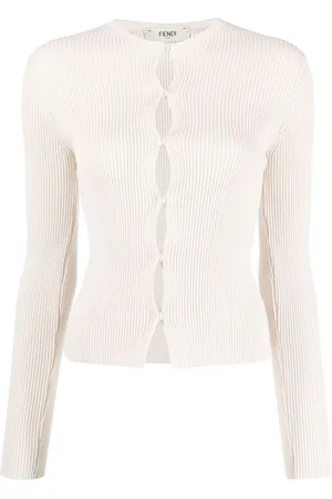 Fendi Ribbed-knit cotton-blend cardigan