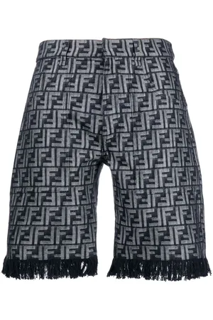 Fendi Fringed monogram bermuda shorts