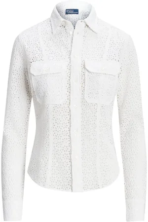 Ralph Lauren Floral-embroidery linen shirt