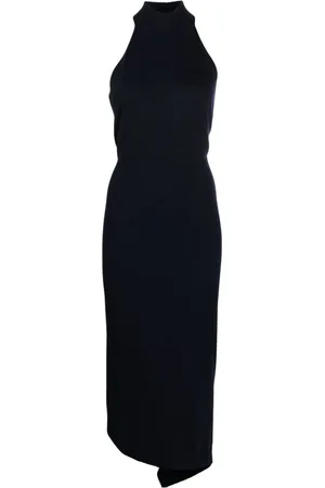 Fendi Funnel-neck sleeveless ribbed-knit dress