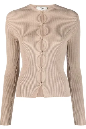 Fendi Ribbed-knit cotton-blend cardigan