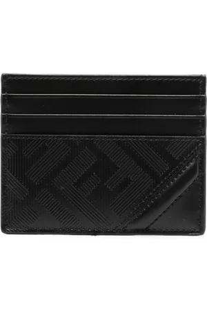 Fendi Logo-embossed leather cardholder