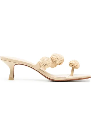 Cult Gaia Sarina raffia-appliqué sandals