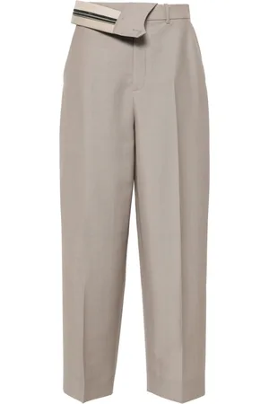 Fendi Pressed-crease tapered trousers