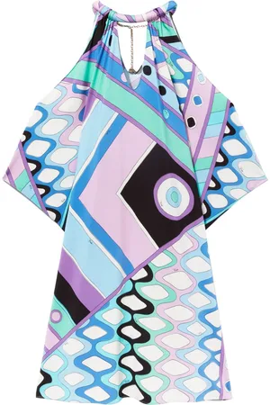 Puccini Vivara-print cold-shoulder dress