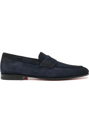 santoni Penny-slot suede loafers