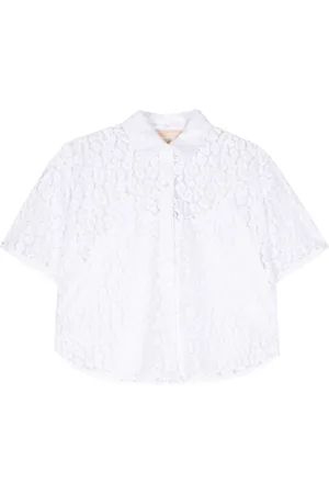 Michael Kors Leopard corded-lace shirt