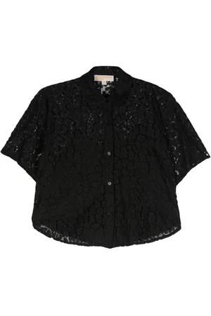 Michael Kors Leopard corded-lace shirt