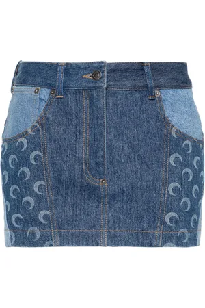 Marine Serre Mini denim skirt