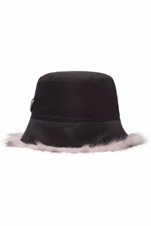 Prada Re-Nylon faux-fur trim bucket hat