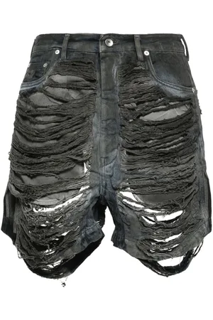 Rick Owens Distressed denim shorts