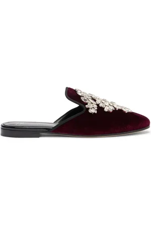 Giuseppe Zanotti Elsa crystal velvet mules