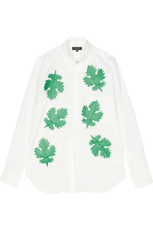Comme des Garçons Leaves-appliqué button-up shirt