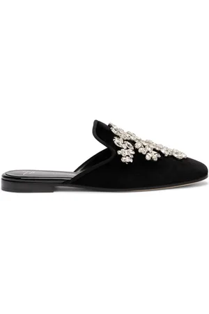 Giuseppe Zanotti Elsa crystal velvet mules