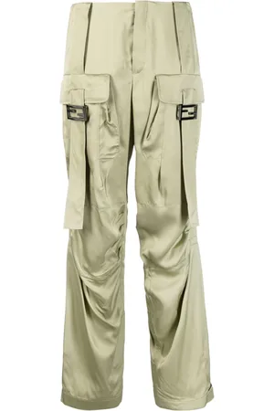 Fendi Satin-finish cargo trousers